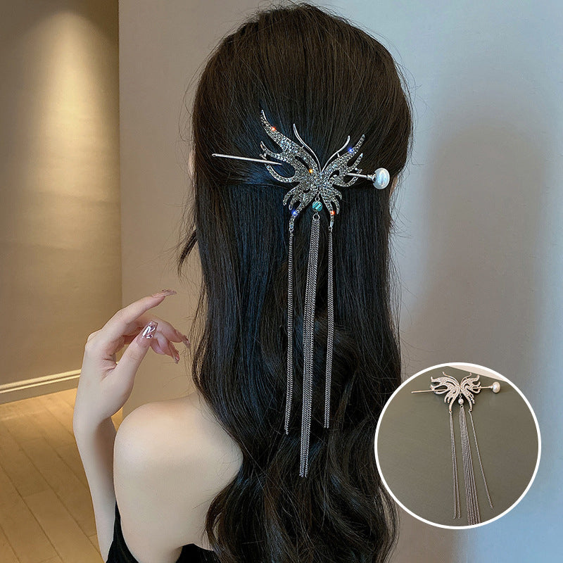 Butterfly Pearl Tassel Hairpin