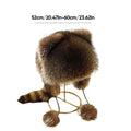 Cute Faux fur Raccoon Tail Parent-Child Plush Hat